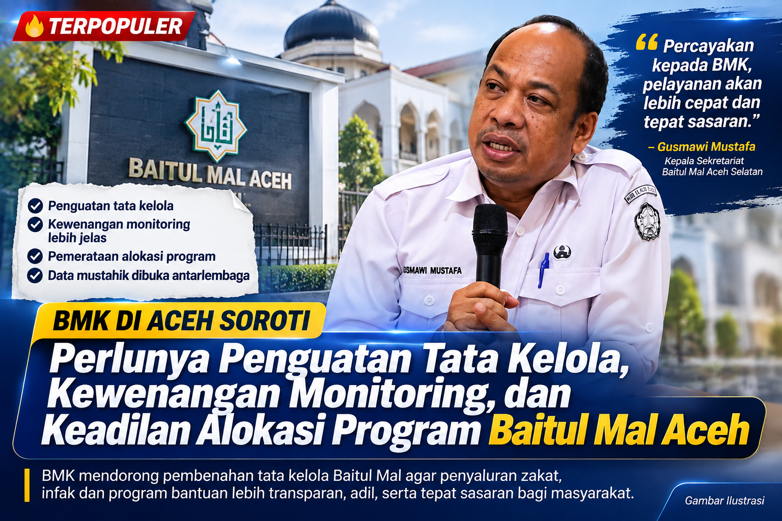 BMK Aceh Desak Penguatan Tata Kelola Baitul Mal, Soroti Kewenangan hingga Pemerataan Program Bantuan